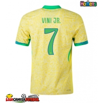 Camisa de Futebol Brasil Vinicius Junior #7 Equipamento Principal Copa America 2024 Manga Curta